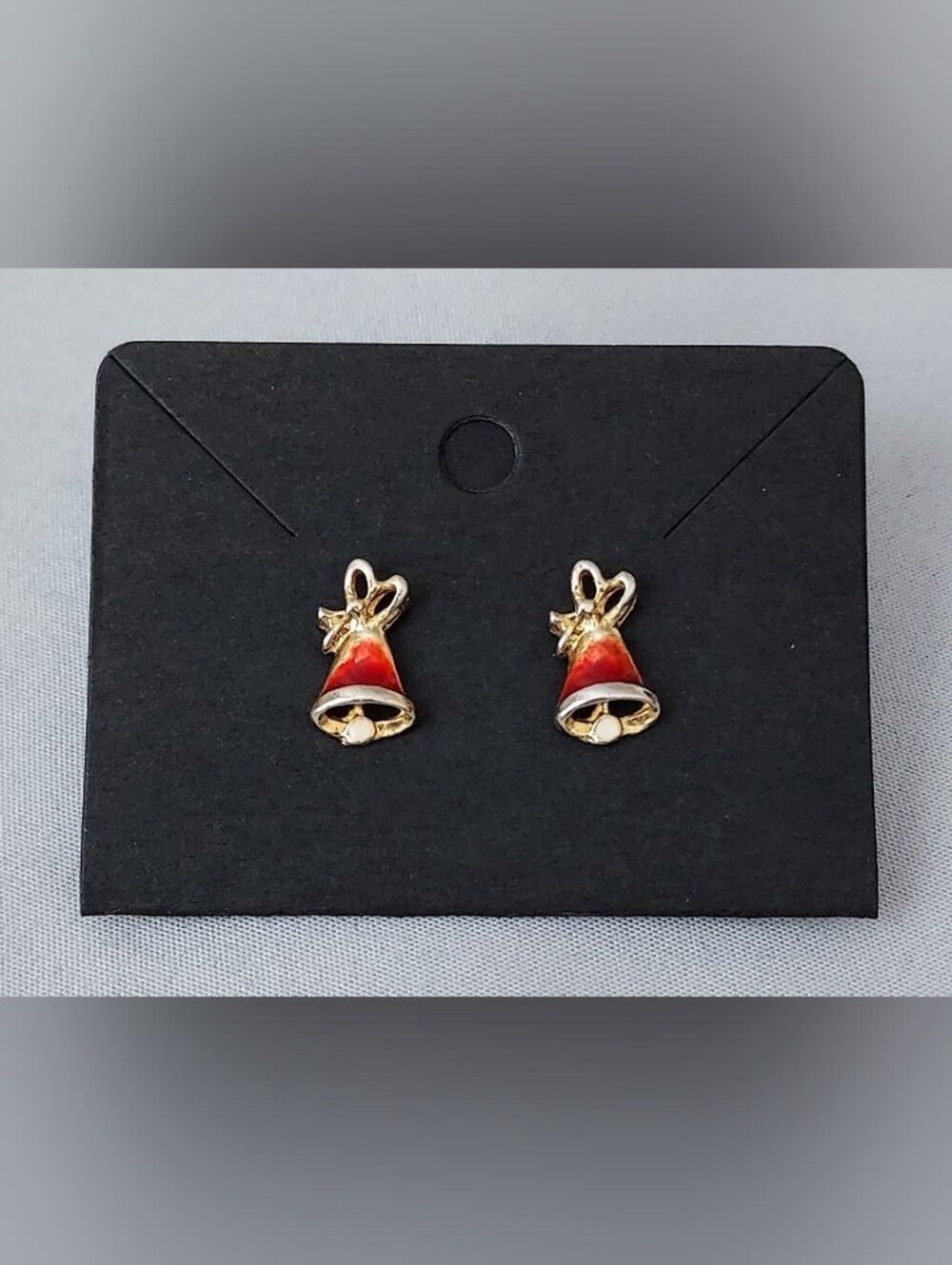 Festive Red and Gold Bell Earrings